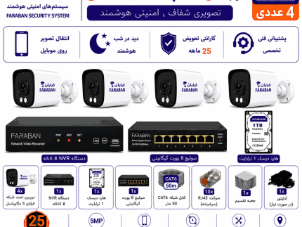 خرید پکیج دوربین مداربسته AHD فرابان 5 مگاپیکسل 4 عددی